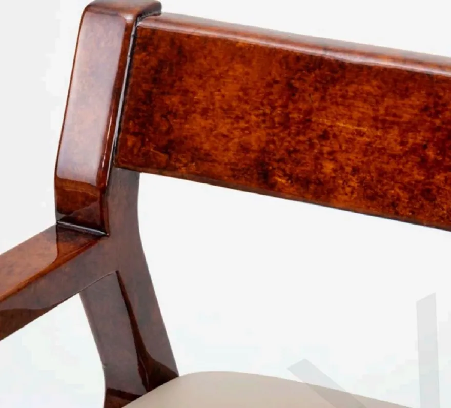 Casa Padrino Luxus Esszimmerstuhl 6er Set mit Armlehnen Braun / Creme 60 x 69 x H. 65 cm - Luxus Massivholz Küchen Stühle - Esszimmer Möbel - Küchen Möbel - Luxus Möbel - Luxus Einrichtung