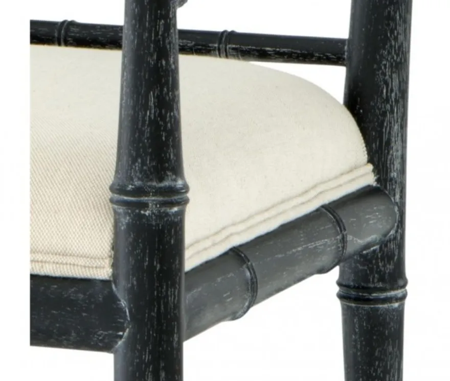 Casa Padrino Luxus Esszimmer Stuhl mit Armlehne Schwarz - Limited Edition