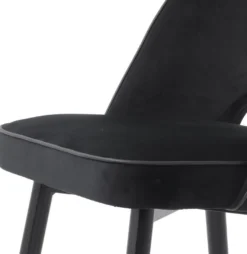 Casa Padrino Luxus Esszimmerstuhl Set Schwarz / Messing 53 x 56 x H. 84 cm - Esszimmerstühle mit edlem Samtstoff - Esszimmer Möbel