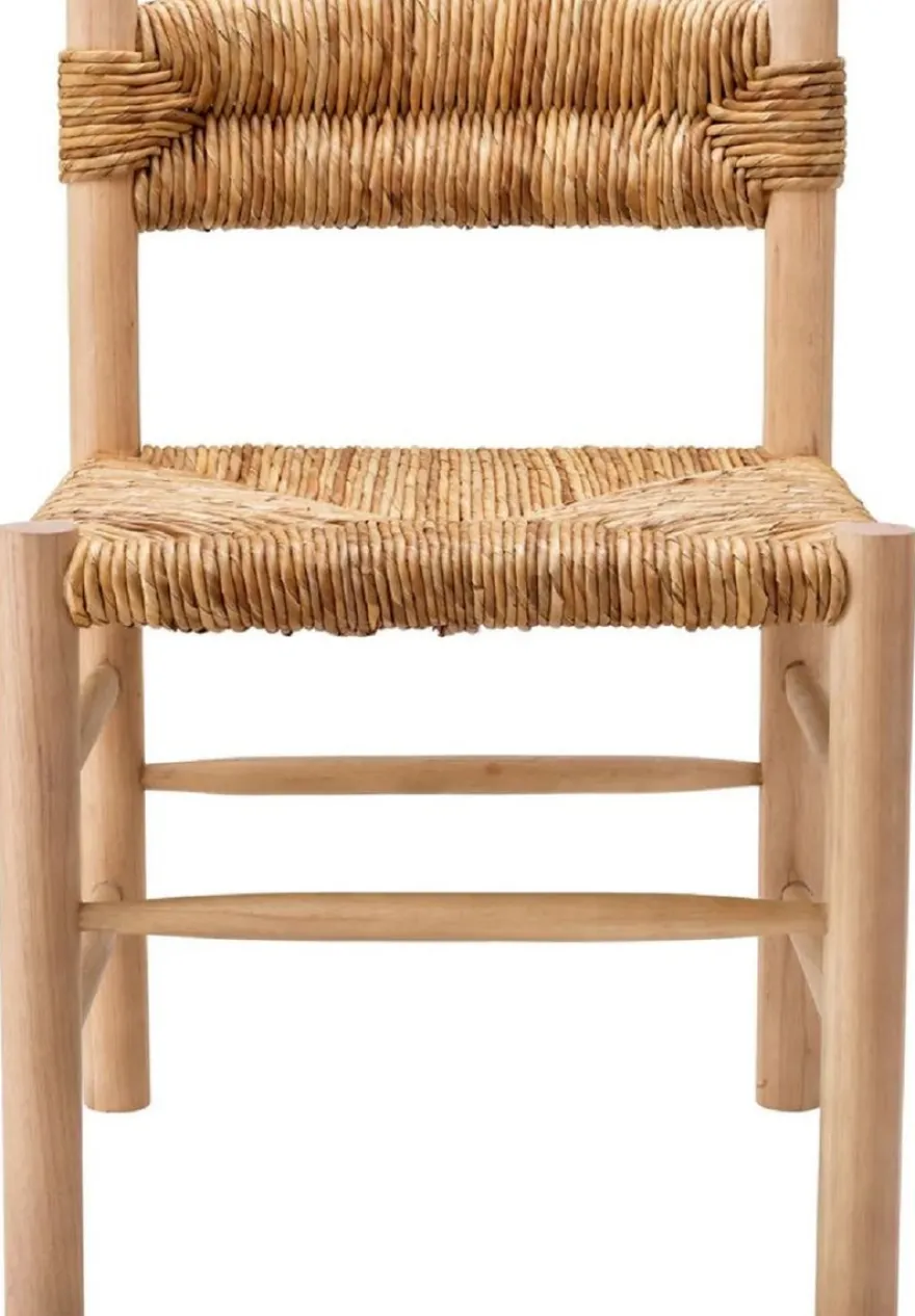 Casa Padrino Luxus Esszimmer Stuhl Naturfarben 54 x 62,5 x H. 80,5 cm - Massivholz Küchen Stuhl - Esszimmer Möbel - Luxus Möbel - Esszimmer Einrichtung - Luxus Einrichtung
