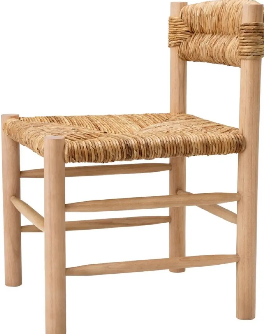 Casa Padrino Luxus Esszimmer Stuhl Naturfarben 54 x 62,5 x H. 80,5 cm - Massivholz Küchen Stuhl - Esszimmer Möbel - Luxus Möbel - Esszimmer Einrichtung - Luxus Einrichtung