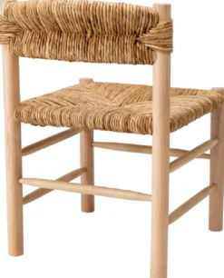 Casa Padrino Luxus Esszimmer Stuhl Naturfarben 54 x 62,5 x H. 80,5 cm - Massivholz Küchen Stuhl - Esszimmer Möbel - Luxus Möbel - Esszimmer Einrichtung - Luxus Einrichtung