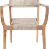 Casa Padrino Luxus Esszimmer Stuhl mit Armlehnen Naturfarben 60 x 50 x H. 85 cm - Luxus Massivholz Garten Stuhl mit Rattangeflecht - Esszimmer Möbel - Garten Möbel