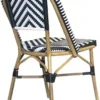 Casa Padrino Luxus Esszimmer Stuhl 4er Set Weiß / Schwarz / Beige 49 x 46 x H. 91 cm - Luxus Rattan Garten Stühle - Esszimmer Möbel - Garten Möbel - Rattan Möbel - Luxus Möbel