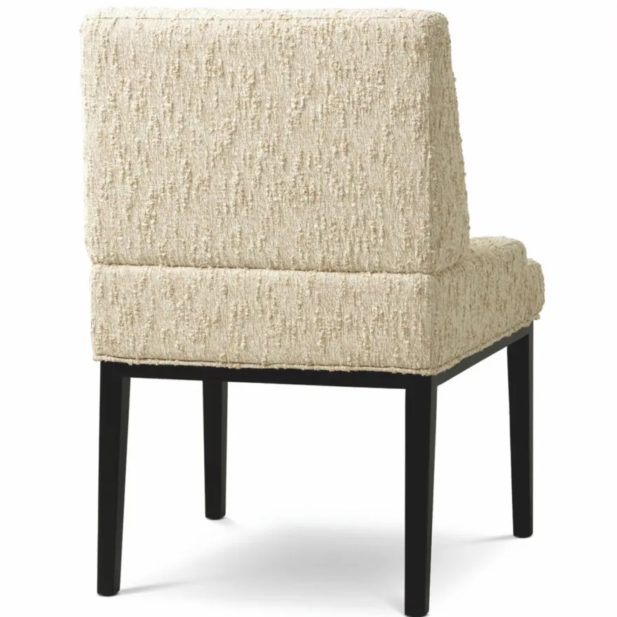 Casa Padrino Luxus Esszimmer Stuhl mit Armlehnen Naturfarben / Schwarz H. 91 cm