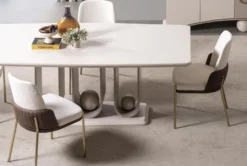 Casa Padrino Luxus Esszimmer Set - 1 Esstisch und 6 Esszimmer Stühle - Esszimmer Möbel