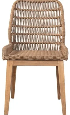 Casa Padrino Luxus Esszimmer Stuhl 4er Set Braun / Naturfarben 50 x 60 x H. 90 cm - Luxus Garten Stühle mit edlem Rattangeflecht - Esszimmer Möbel - Garten Möbel - Rattan Möbel - Luxus Möbel