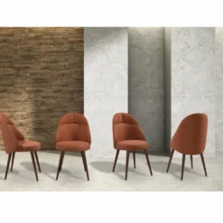 Casa Padrino Luxus Esszimmer Stuhl 8er Set Cognacfarben / Braun - Esszimmer Möbel