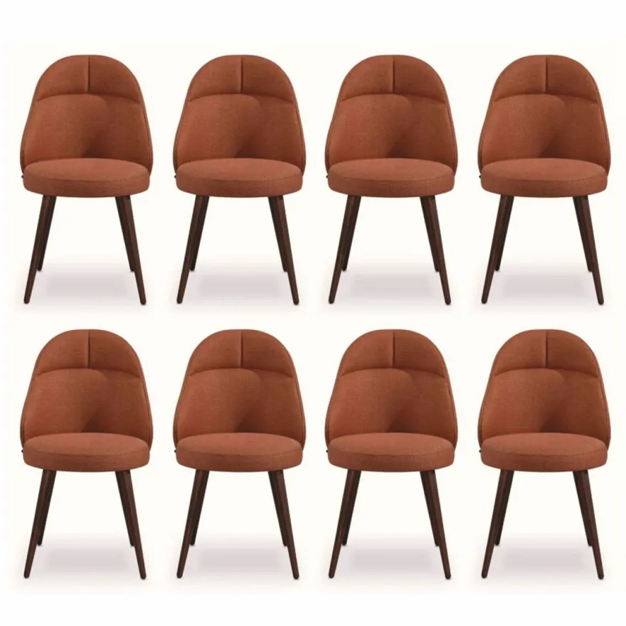 Casa Padrino Luxus Esszimmer Stuhl 8er Set Cognacfarben / Braun - Esszimmer Möbel