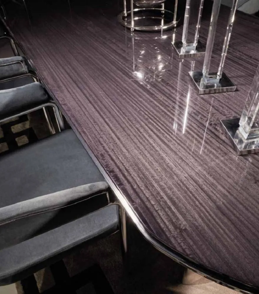 Casa Padrino Luxus Esszimmer Stuhl Set mit Armlehnen Grau / Silber 56 x 52 x H. 71 cm - Küchen Stühle 6er Set - Esszimmer Möbel - Restaurant Möbel - Luxus Möbel - Luxus Einrichtung