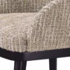 Casa Padrino Luxus Esszimmer Stuhl mit Armlehnen Beige / Schwarz H. 79 cm - Esszimmer Möbel