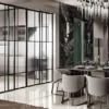 Casa Padrino Luxus Esszimmer Set Grau / Bronze - 1 Luxus Esstisch & 8 Luxus Esszimmer Stühle mit Armlehnen - Esszimmer Möbel - Luxus Möbel - Luxus Einrichtung