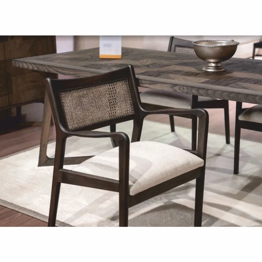 Casa Padrino Luxus Esszimmer Set Braun / Creme - 1 Esstisch und 6 Esszimmer Stühle - Luxus Möbel