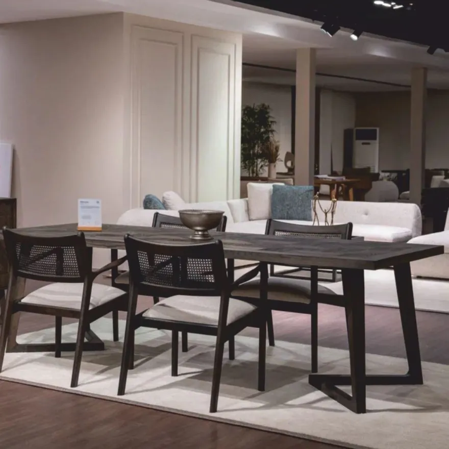 Casa Padrino Luxus Esszimmer Set Braun / Creme - 1 Esstisch und 6 Esszimmer Stühle - Luxus Möbel