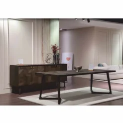 Casa Padrino Luxus Esszimmer Set Braun / Creme - 1 Esstisch und 6 Esszimmer Stühle - Luxus Möbel