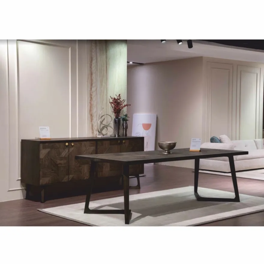 Casa Padrino Luxus Esszimmer Set Braun / Creme - 1 Esstisch und 6 Esszimmer Stühle - Luxus Möbel