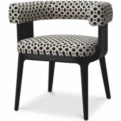 Casa Padrino Luxus Esszimmer Stuhl mit Armlehnen Weiß / Schwarz H. 73 cm - Esszimmer Möbel