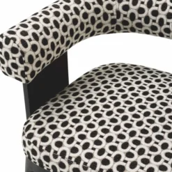 Casa Padrino Luxus Esszimmer Stuhl mit Armlehnen Weiß / Schwarz H. 73 cm - Esszimmer Möbel