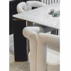 Casa Padrino Luxus Esszimmer Stuhl mit Armlehnen Weiß 60 x 65 x H. 80 cm