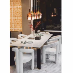 Casa Padrino Luxus Esszimmer Stuhl mit Armlehnen Weiß 60 x 65 x H. 80 cm
