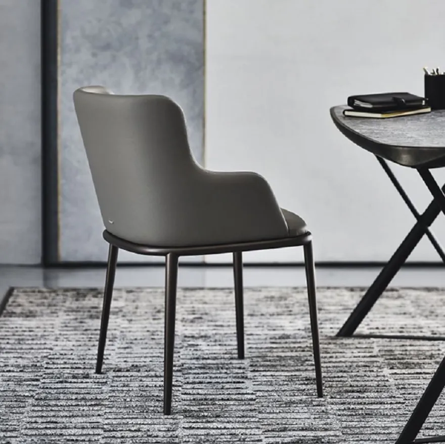 Casa Padrino Luxus Esszimmerstuhl 8er Set Grau / Schwarz - Luxus Esszimmer & Restaurant Möbel - Luxus Qualität - Made in Italy