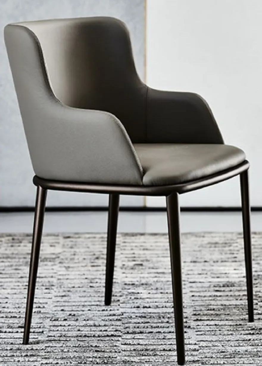 Casa Padrino Luxus Esszimmerstuhl 8er Set Grau / Schwarz - Luxus Esszimmer & Restaurant Möbel - Luxus Qualität - Made in Italy