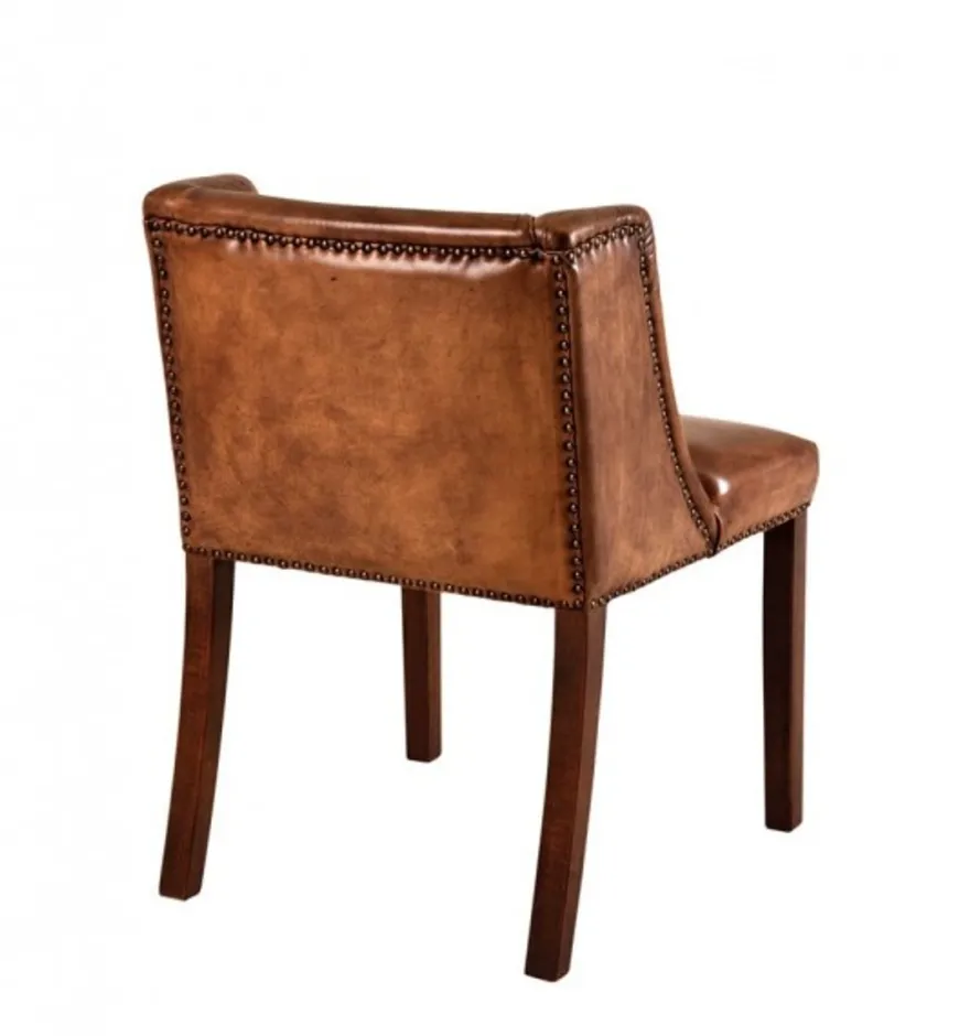 Casa Padrino Luxus Esszimmer Leder Stuhl Braun - Luxus Hotel Möbel