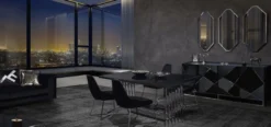 Casa Padrino Luxus Esszimmer Möbel Set Silber / Schwarz - 1 Esstisch & 6 Esszimmerstühle - Esszimmer Möbel - Luxus Qualität