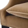 Casa Padrino Luxus Esszimmerstuhl mit Armlehnen Hellbraun / Schwarz / Messing H. 90 cm