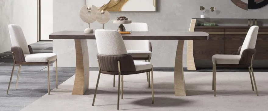 Casa Padrino Luxus Esszimmer Set - 1 Luxus Esstisch und 6 Luxus Esszimmer Stühle