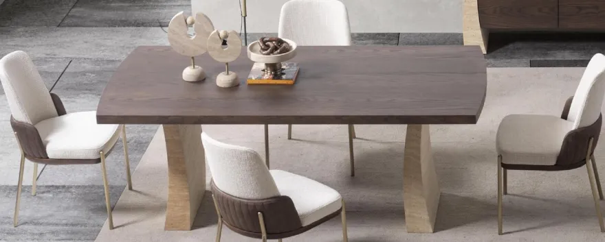Casa Padrino Luxus Esszimmer Set - 1 Luxus Esstisch und 6 Luxus Esszimmer Stühle