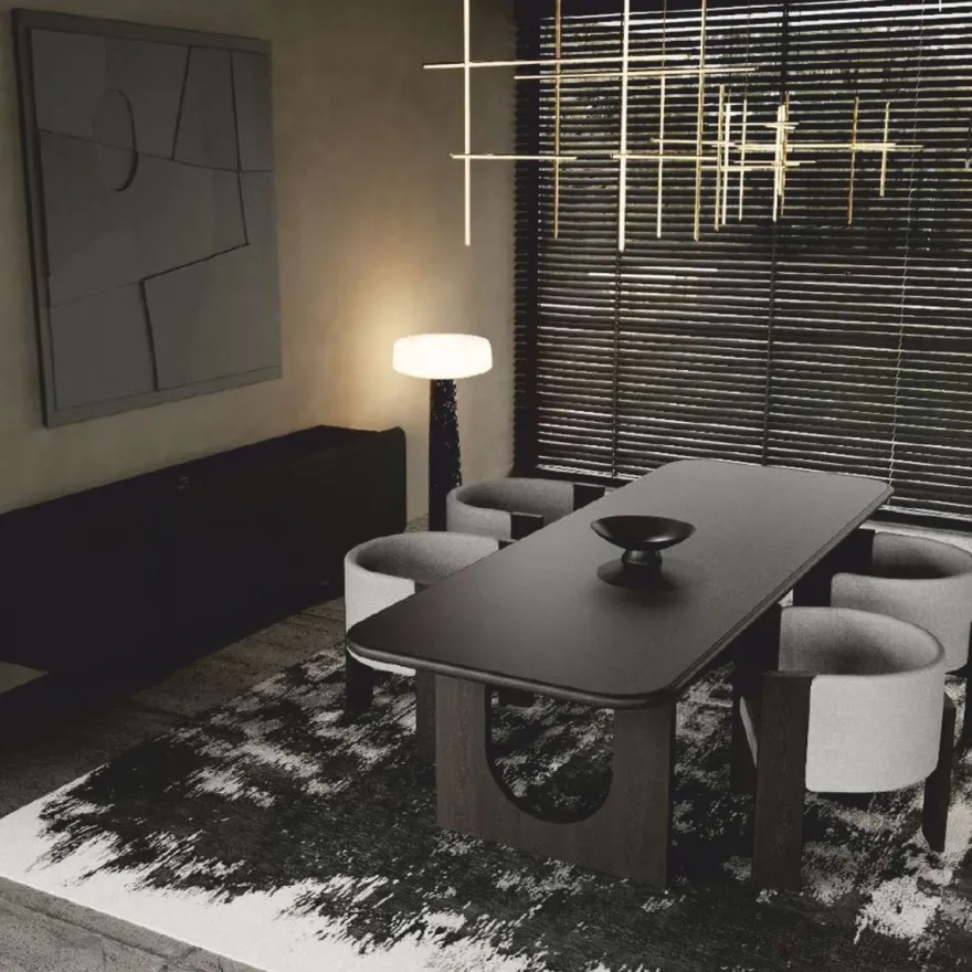 Casa Padrino Luxus Esszimmer Stuhl mit Armlehnen Grau / Dunkelbraun H. 65 cm