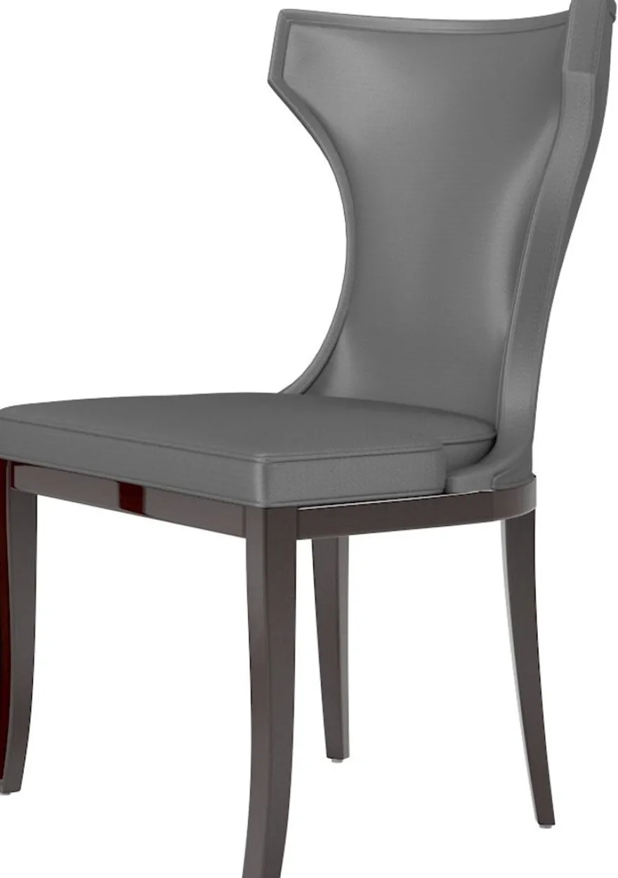 Casa Padrino Luxus Esszimmer Set Silber / Dunkelbraun - 1 Esszimmertisch & 6 Esszimmerstühle - Luxus Qualität - Luxus Esszimmer Möbel