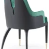 Casa Padrino Luxus Esszimmerstuhl 6er Set mit Armlehnen Grün / Schwarz / Messing 55 x 59 x H. 88 cm - Esszimmer Möbel - Restaurant Möbel - Esszimmer Einrichtung - Luxus Möbel - Luxus Einrichtung