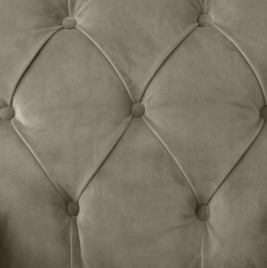 Casa Padrino Luxus Esszimmerstuhl mit Armlehnen Greige / Schwarz 63 x 65 x H. 90 cm - Chesterfield Küchenstuhl mit edlem Samtstoff - Luxus Esszimmer Möbel