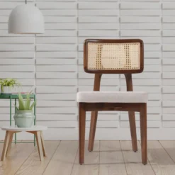 Casa Padrino Luxus Esszimmer Stuhl 6er Set Grau / Braun / Naturfarben H. 85 cm