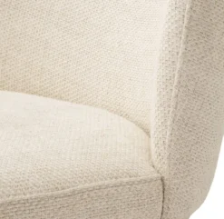 Casa Padrino Luxus Esszimmerstuhl Naturfarben / Schwarz 57 x 69 x H. 81 cm - Gepolsterter Küchenstuhl im Retro Design - Luxus Retro Esszimmer Möbel