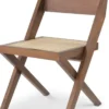 Casa Padrino Luxus Esszimmerstuhl Braun / Naturfarben 53 x 56 x H. 85 cm - Massivholz Stuhl mit Rattangeflecht - Luxus Esszimmer Möbel