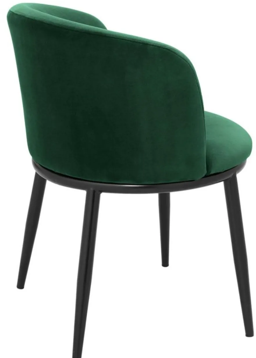 Casa Padrino Luxus Esszimmerstuhl Set Grün / Schwarz 57 x 57 x H. 74 cm - Esszimmermöbel