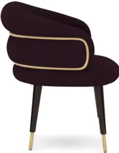 Casa Padrino Luxus Esszimmer Stuhl 8er Set Lila / Schwarz / Beige - Küchen Stühle mit Armlehnen - Esszimmer Möbel - Restaurant Möbel - Hotel Möbel - Luxus Möbel
