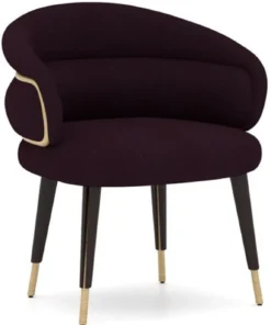 Casa Padrino Luxus Esszimmer Stuhl 8er Set Lila / Schwarz / Beige - Küchen Stühle mit Armlehnen - Esszimmer Möbel - Restaurant Möbel - Hotel Möbel - Luxus Möbel