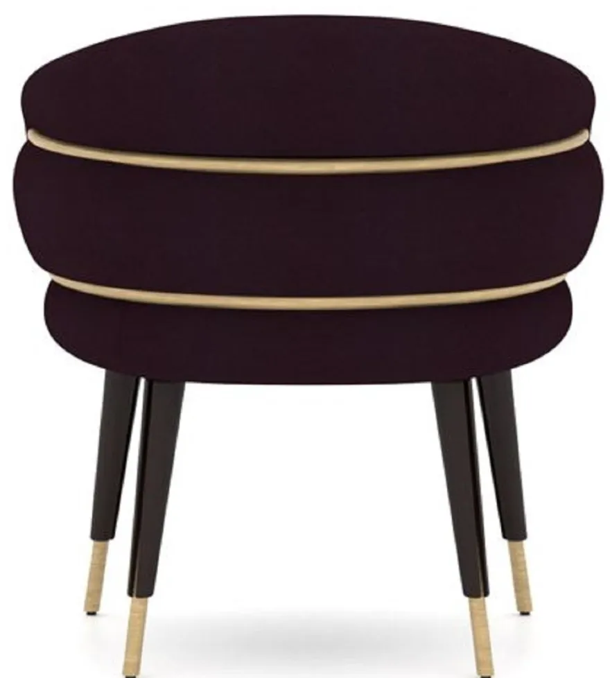 Casa Padrino Luxus Esszimmer Stuhl 8er Set Lila / Schwarz / Beige - Küchen Stühle mit Armlehnen - Esszimmer Möbel - Restaurant Möbel - Hotel Möbel - Luxus Möbel