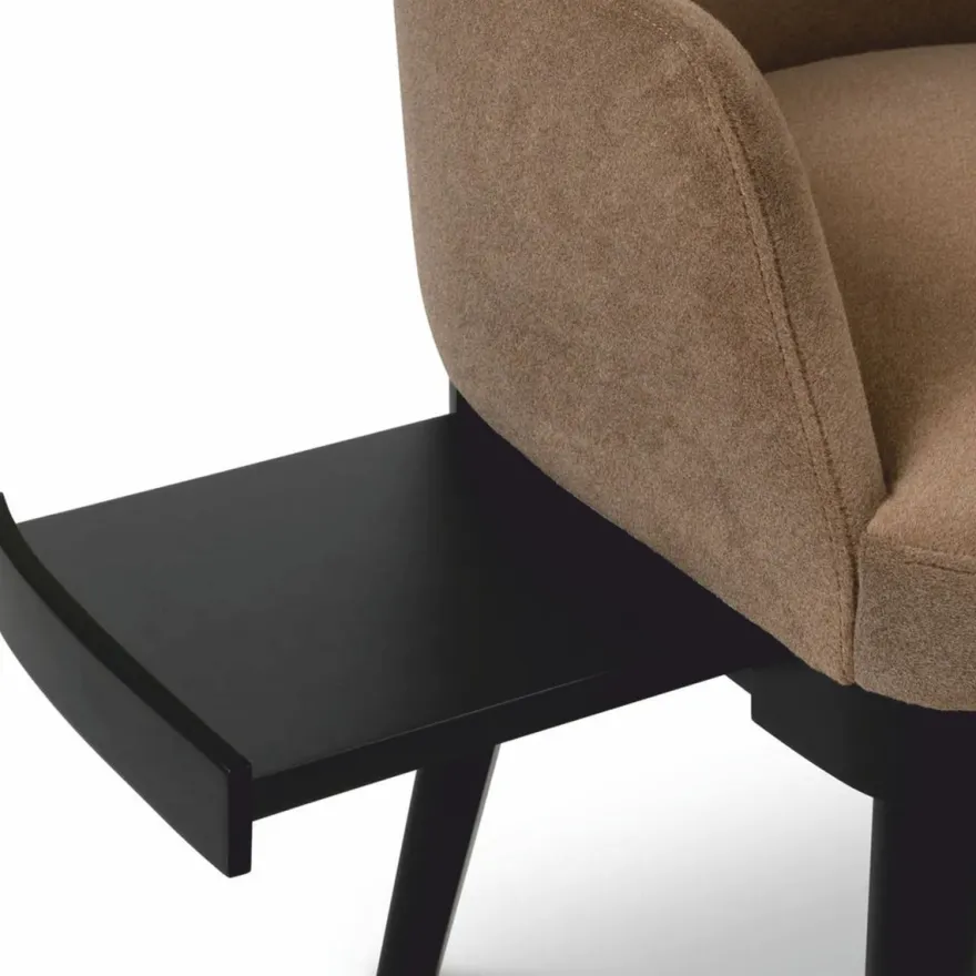 Casa Padrino Luxus Esszimmerstuhl mit Armlehnen Braun / Schwarz H. 79 cm