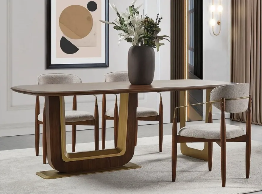 Casa Padrino Luxus Esszimmerstuhl 6er Set mit Armlehnen Grau / Braun / Messing 69 x 52 x H. 90 cm - Esszimmer Möbel - Restaurant Möbel - Esszimmer Einrichtung - Luxus Möbel - Luxus Einrichtung
