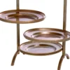 Casa Padrino Luxus Etagere mit Tragegriff Vintage Messing 21 x 18,5 x H. 47,5 cm - Gastronomie Accessoires - Restaurant Accessoires - Hotel Accessoires - Luxus Accessoires - Luxus Qualität