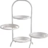 Casa Padrino Luxus Etagere mit Tragegriff Silber 21 x 18,5 x H. 47,5 cm - Gastronomie Accessoires - Restaurant Accessoires - Hotel Accessoires - Luxus Accessoires - Luxus Qualität