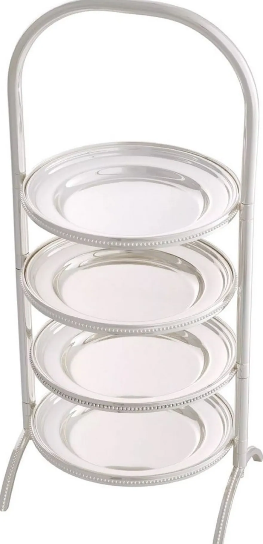 Casa Padrino Luxus Etagere mit Tragegriff Silber 21 x 18,5 x H. 47,5 cm - Gastronomie Accessoires - Restaurant Accessoires - Hotel Accessoires - Luxus Accessoires - Luxus Qualität
