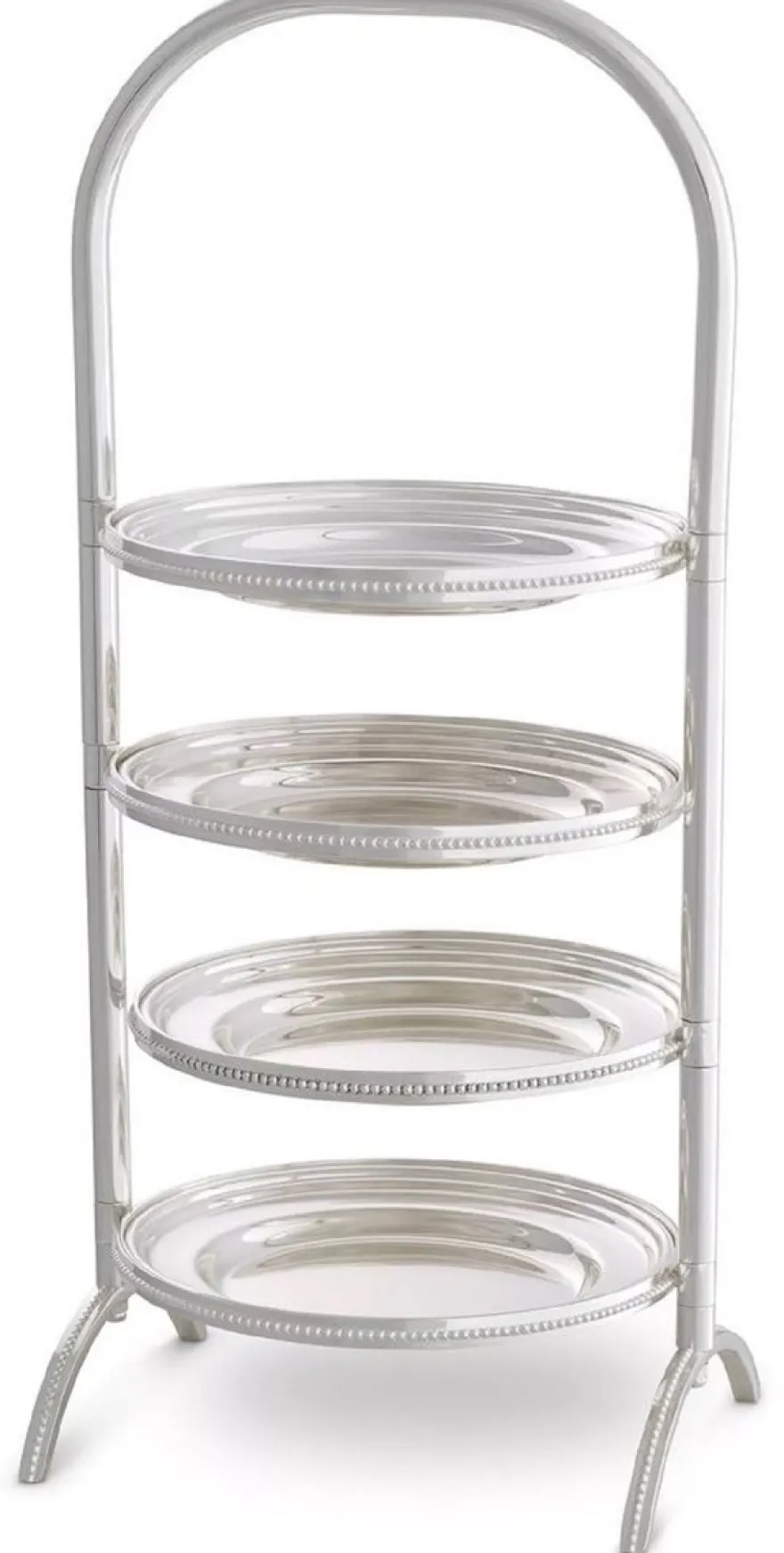 Casa Padrino Luxus Etagere mit Tragegriff Silber 21 x 18,5 x H. 47,5 cm - Gastronomie Accessoires - Restaurant Accessoires - Hotel Accessoires - Luxus Accessoires - Luxus Qualität