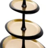 Casa Padrino Luxus Etagere Schwarz / Gold 35 x 26 x H. 48,5 cm - Ovale Kuchen & Keks Etagere - Gastronomie Accessoires - Restaurant Accessoires - Hotel Accessoires - Luxus Accessoires