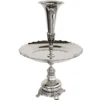 Casa Padrino Luxus Etagere Silber Ø 29 x H. 45 cm - Obstschale mit Vasenaufsatz